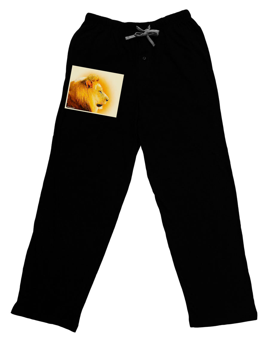 Lion Watercolor 3 Adult Lounge Pants-Lounge Pants-TooLoud-Black-Small-Davson Sales