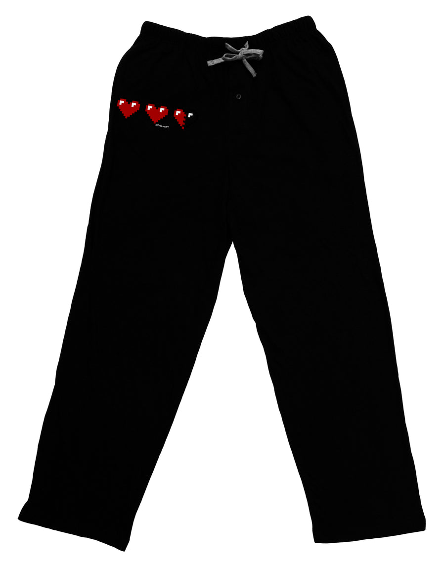 Couples Pixel Heart Life Bar - Left Adult Lounge Pants - Black by TooLoud-Lounge Pants-TooLoud-Black-Small-Davson Sales