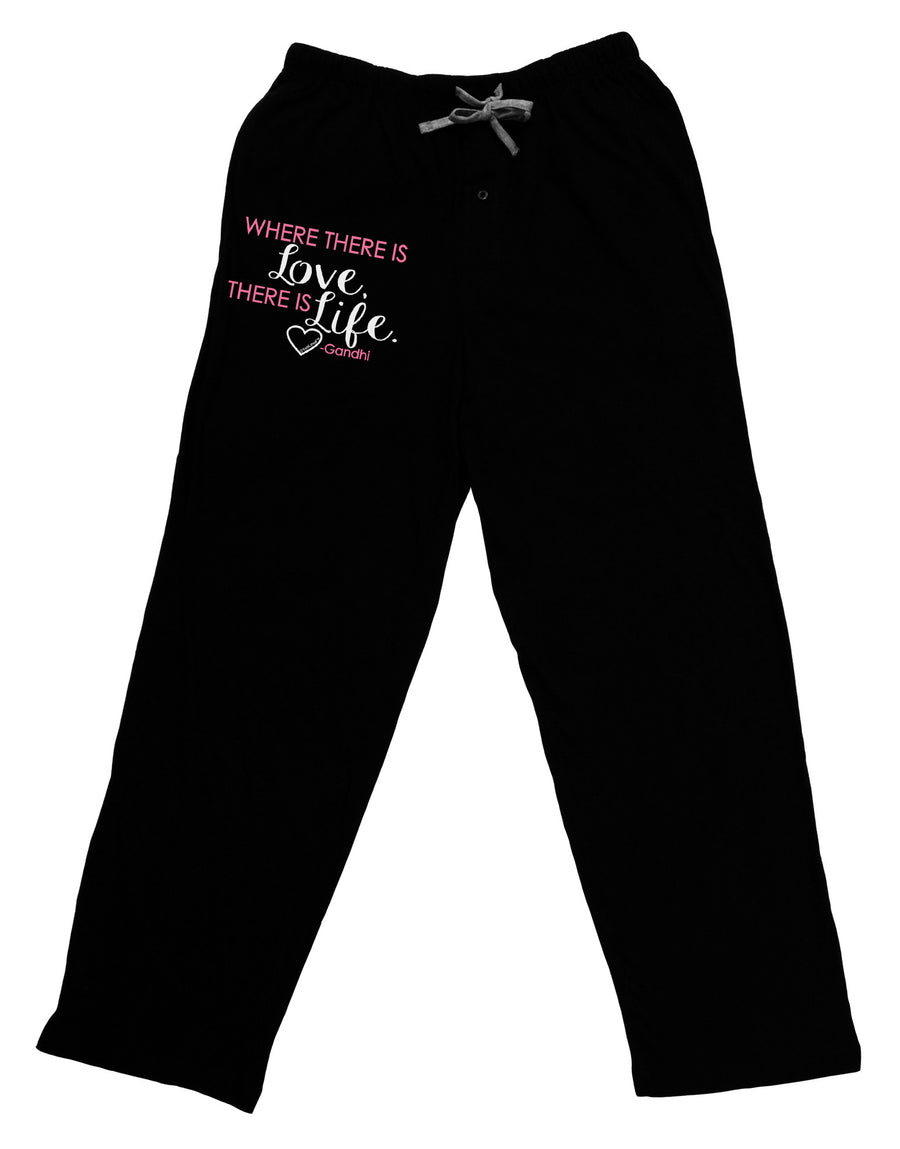 TooLoud Where There Is Love Gandhi Adult Lounge Pants-Lounge Pants-TooLoud-Black-Small-Davson Sales