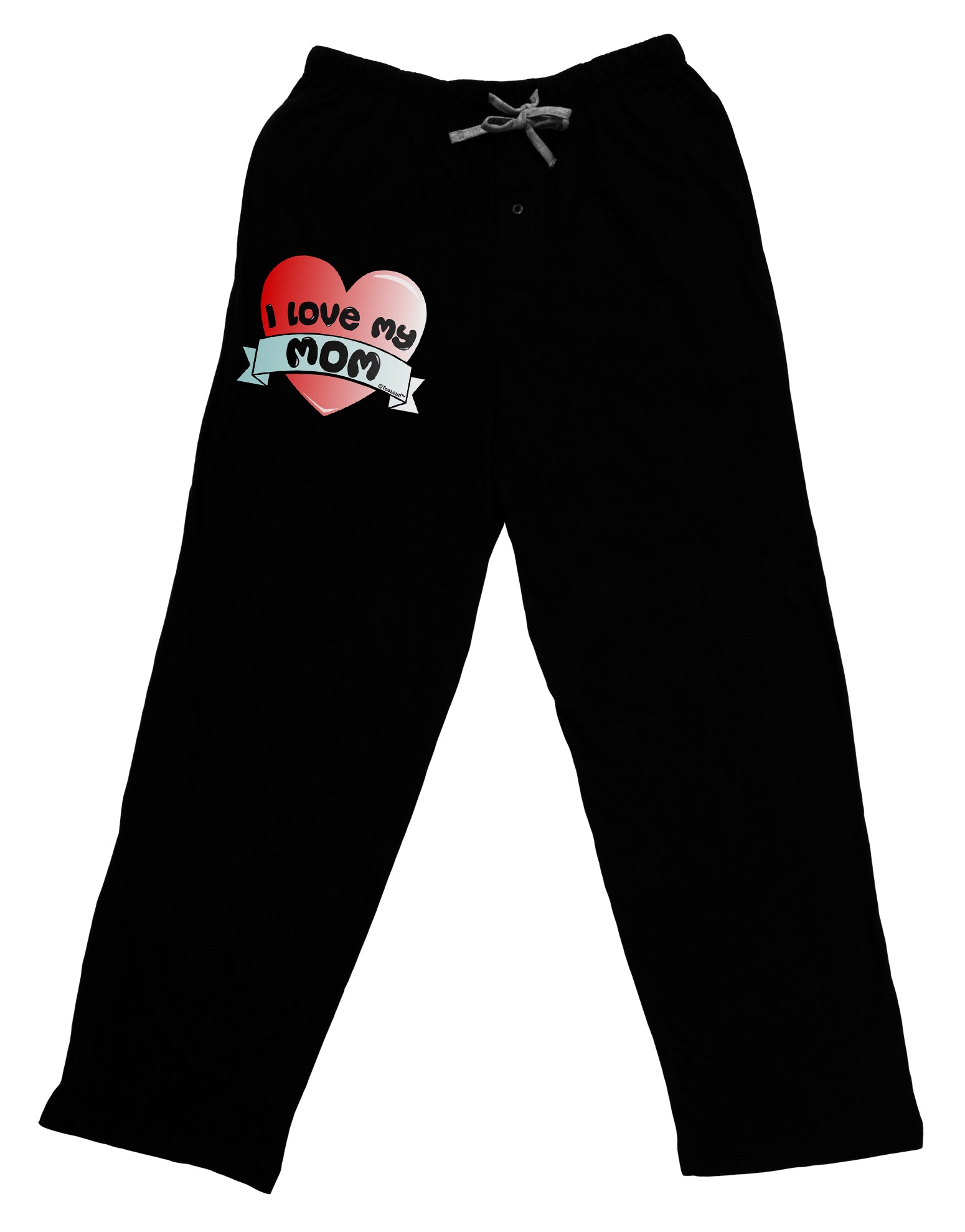 I Love My Mom - Heart Banner Design Adult Lounge Shorts by TooLoud-Lounge Shorts-TooLoud-Black-Small-Davson Sales