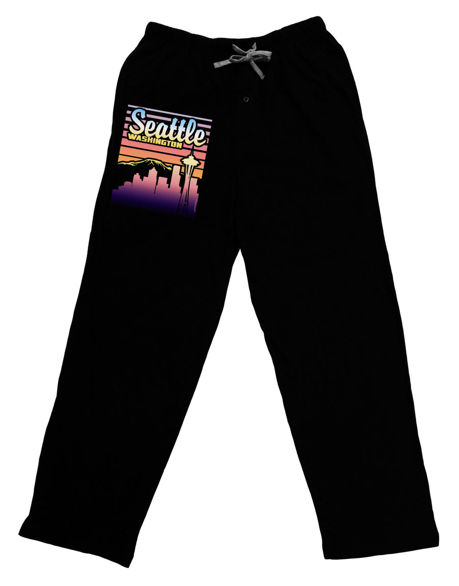 Seattle Washington Sunset Adult Lounge Pants-Lounge Pants-TooLoud-Black-Small-Davson Sales