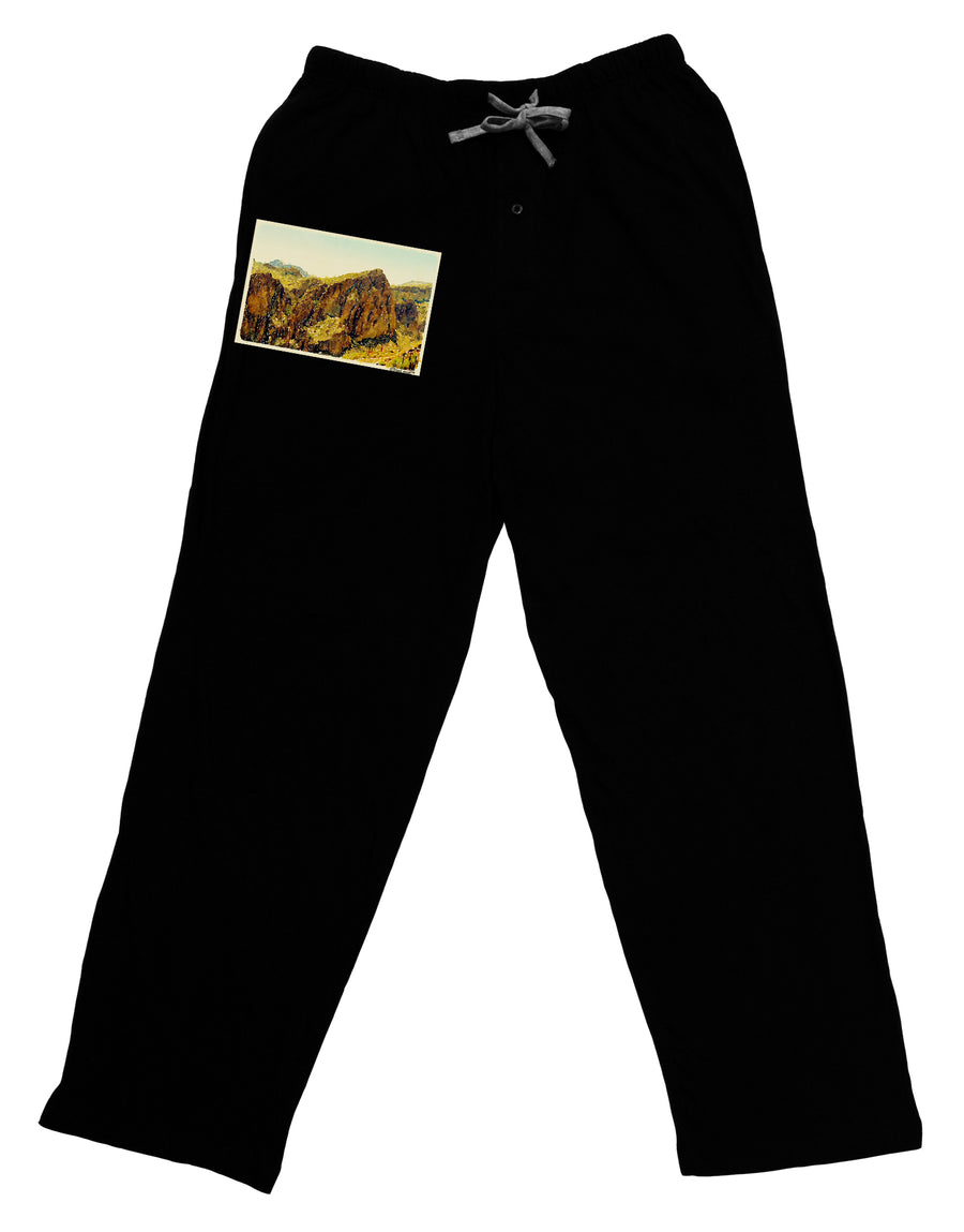 Arizona Mountains Watercolor Adult Lounge Pants-Lounge Pants-TooLoud-Black-Small-Davson Sales