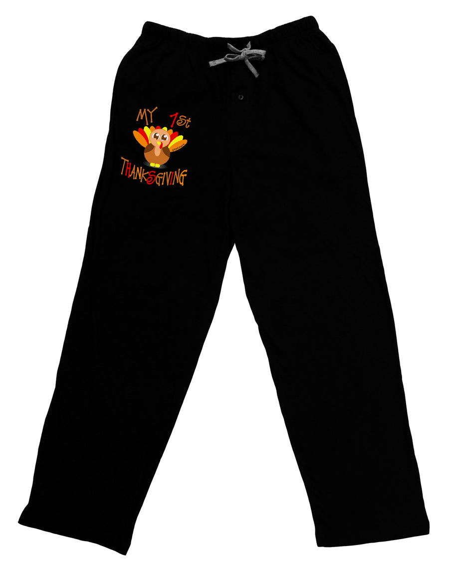 My 1st Thanksgiving Relaxed Adult Lounge Pants-Lounge Pants-TooLoud-Black-Small-Davson Sales