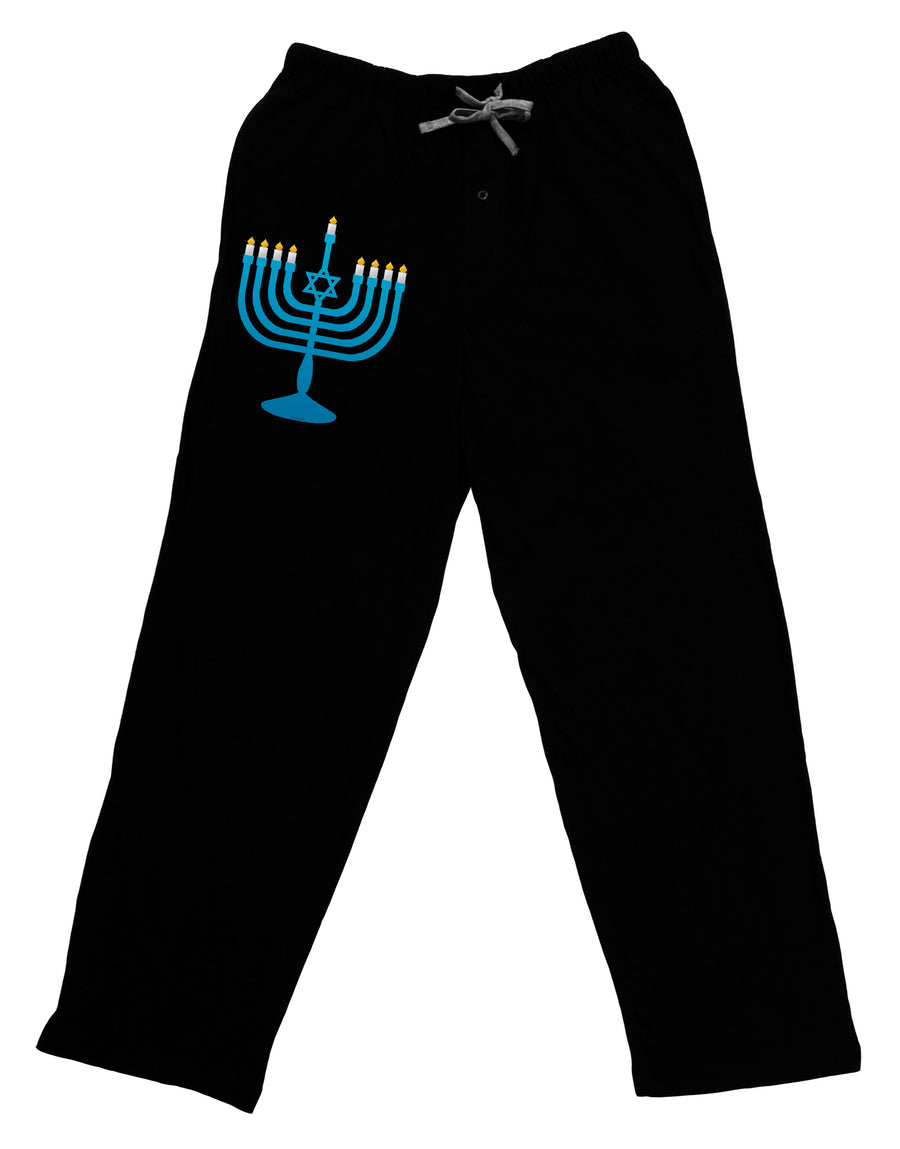 Hanukkah Menorah Adult Lounge Pants - Black-Lounge Pants-TooLoud-Black-Small-Davson Sales