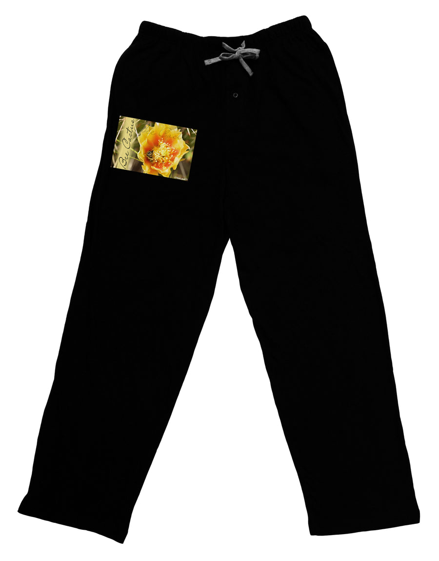 Bee Cactus with Text Adult Lounge Pants-Lounge Pants-TooLoud-Black-Small-Davson Sales