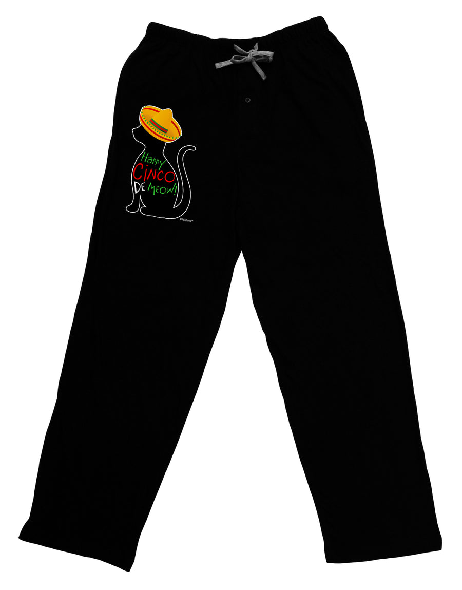 Happy Cinco de Meow - Cinco de Mayo Cat Adult Lounge Pants - Black by TooLoud-Lounge Pants-TooLoud-Black-Small-Davson Sales