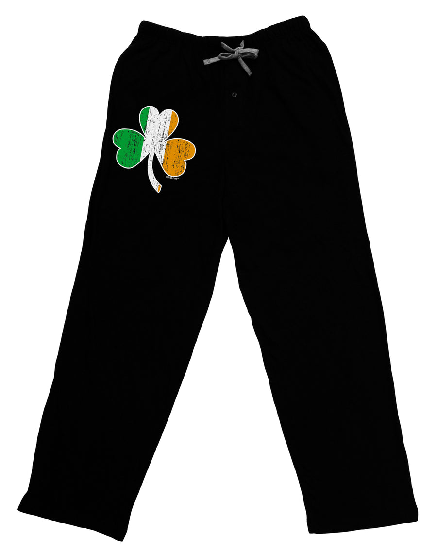 Irish Flag - Shamrock Distressed Adult Lounge Pants - Black by TooLoud-Lounge Pants-TooLoud-Black-Small-Davson Sales