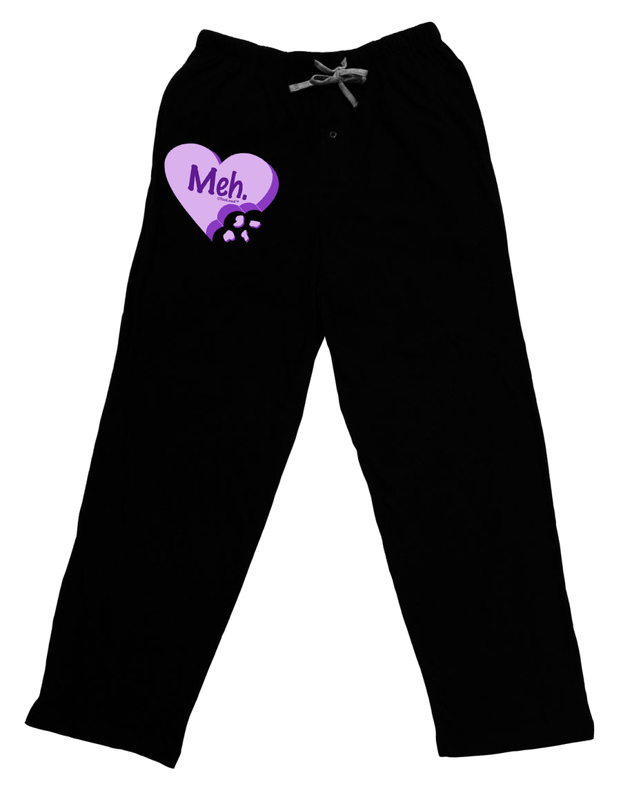 Meh Candy Heart Purple - Valentines Day Adult Lounge Pants - Black by TooLoud-Lounge Pants-TooLoud-Black-Small-Davson Sales