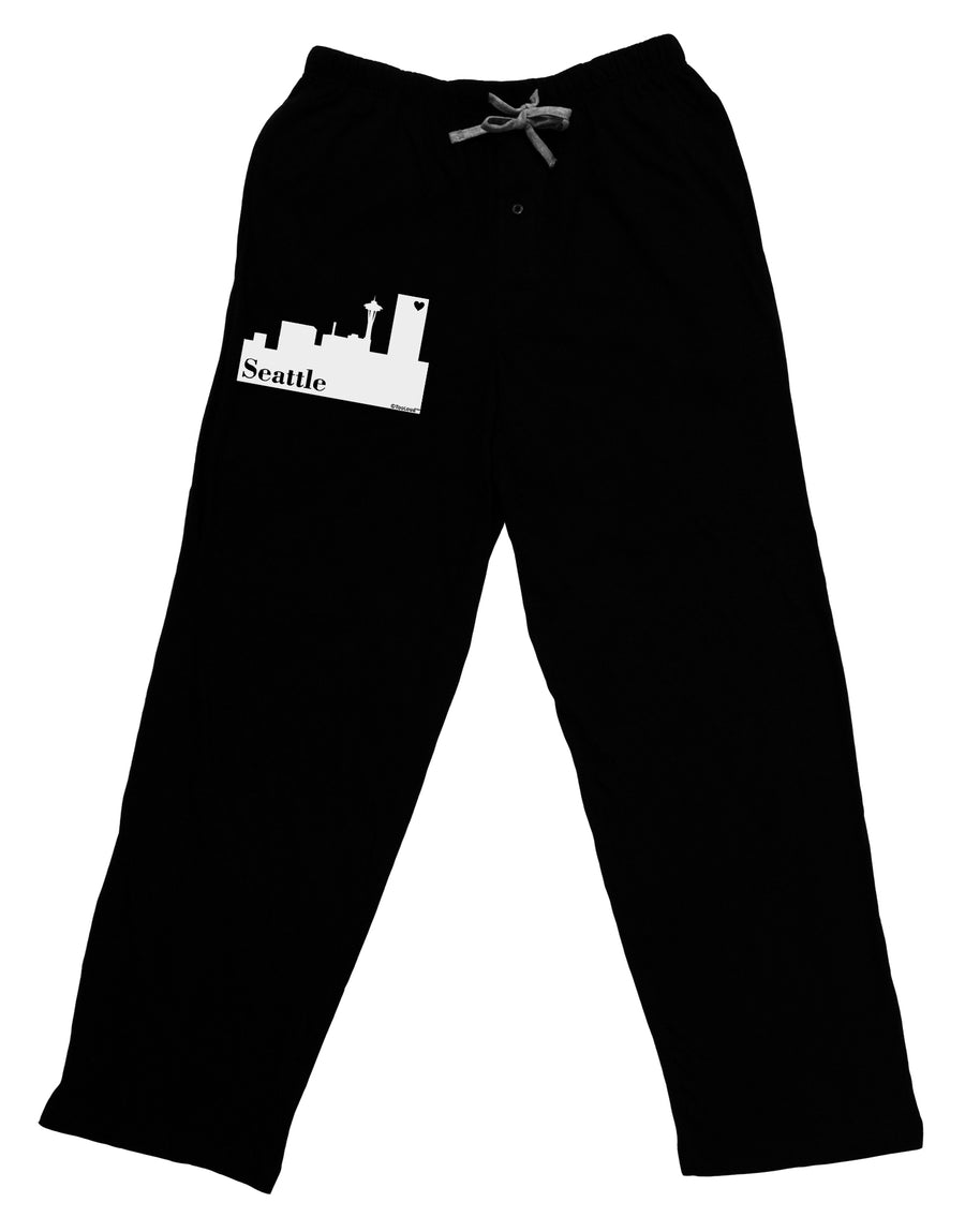 Seattle Skyline with Space Needle Adult Lounge Pants - Black by TooLoud-Lounge Pants-TooLoud-Black-Small-Davson Sales