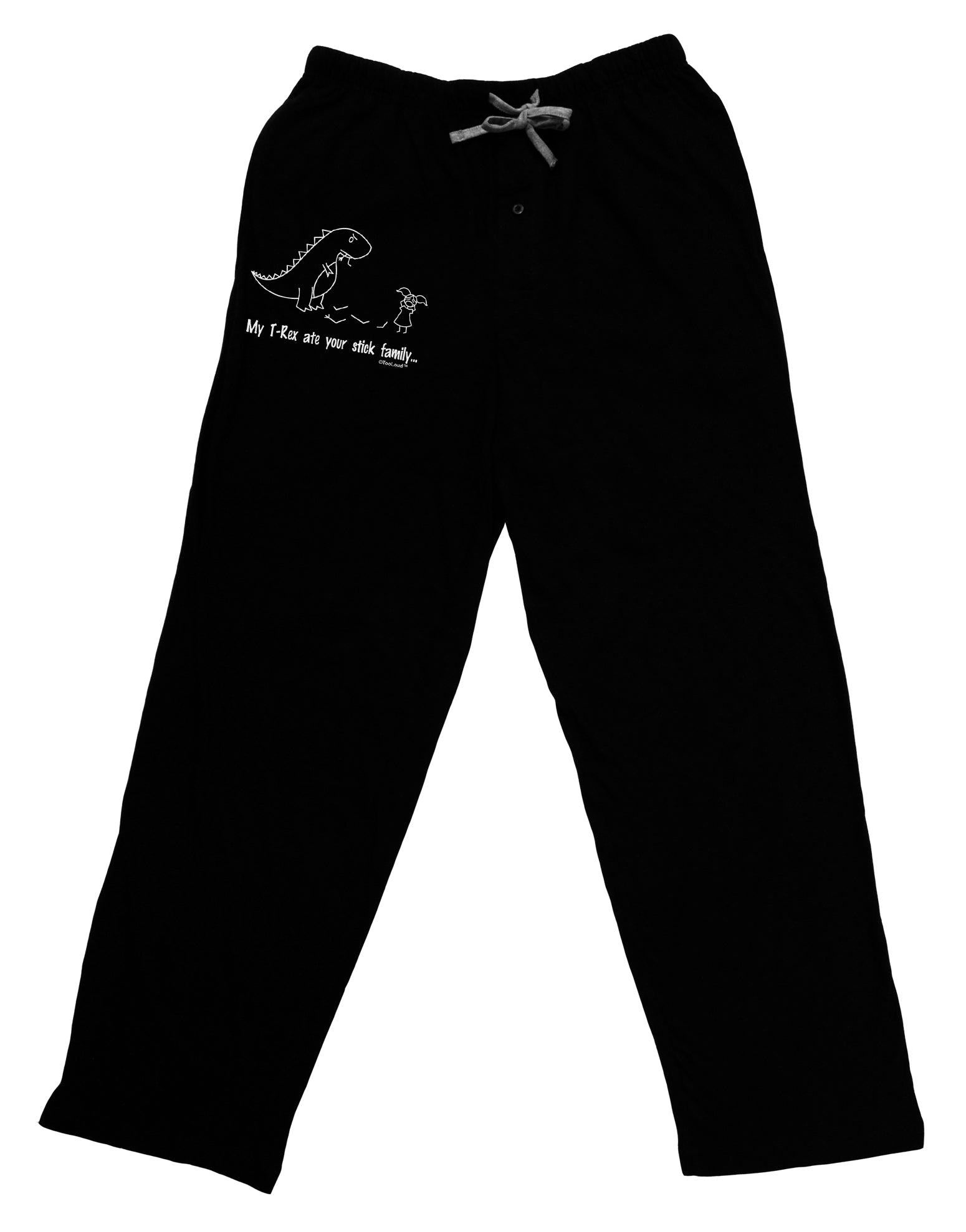 My T-Rex Ate Your Stick Family - Line Adult Lounge Shorts - Red or Black by TooLoud-Lounge Shorts-TooLoud-Black-Small-Davson Sales