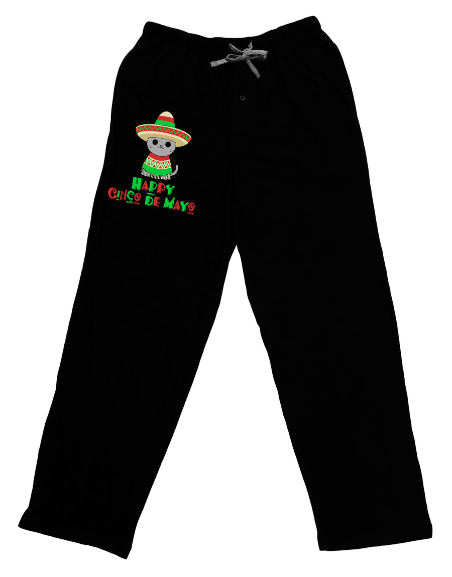 Happy Cinco de Mayo Cat Adult Lounge Pants - Black by TooLoud-Lounge Pants-TooLoud-Black-Small-Davson Sales