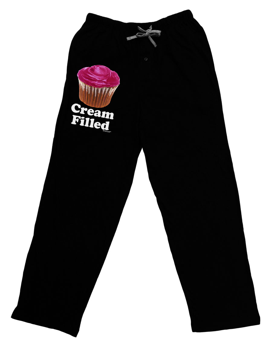 Cream Filled Pink Cupcake Design Adult Lounge Pants - Black by TooLoud-Lounge Pants-TooLoud-Black-Small-Davson Sales