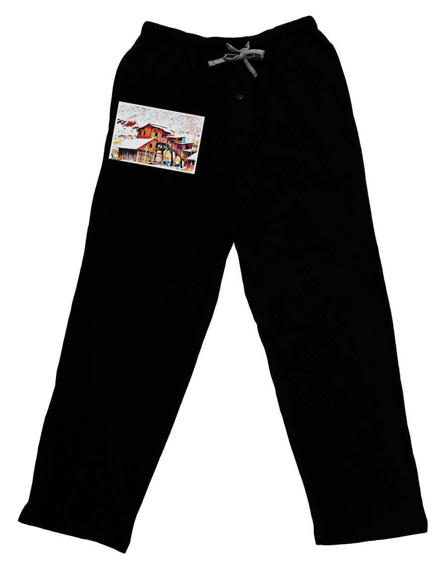 Mine Scene Colorado Watercolor Adult Lounge Pants-Lounge Pants-TooLoud-Black-Small-Davson Sales