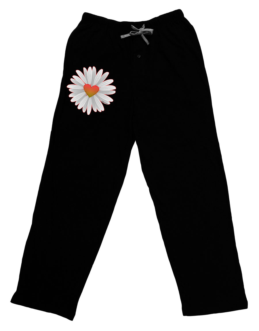 Pretty Daisy Heart Adult Lounge Pants-Lounge Pants-TooLoud-Black-Small-Davson Sales