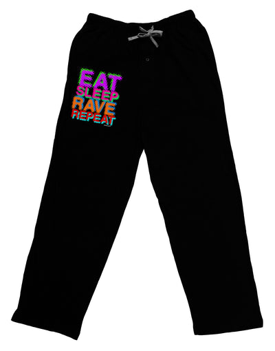 Eat Sleep Rave Repeat Color Adult Lounge Shorts by TooLoud-Lounge Shorts-TooLoud-Black-Small-Davson Sales