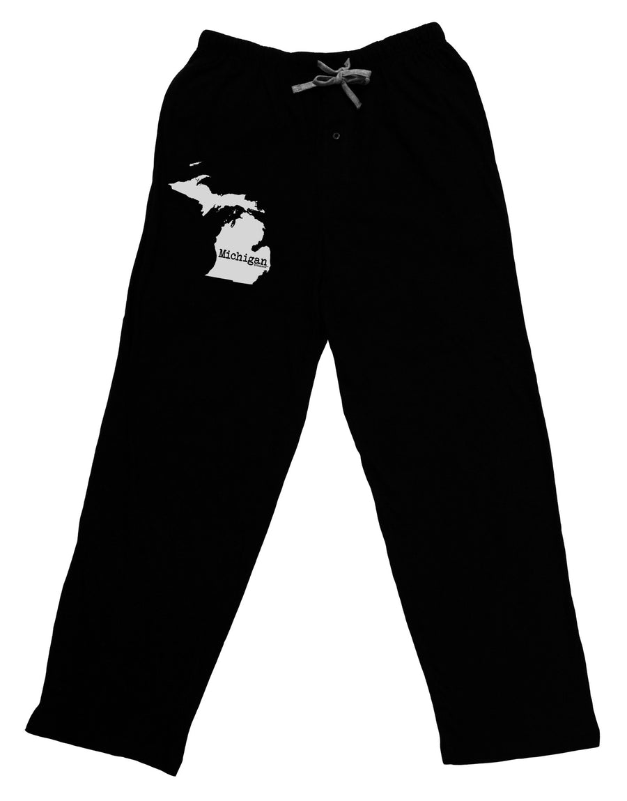 Michigan - United States Shape Adult Lounge Pants - Black-Lounge Pants-TooLoud-Black-Small-Davson Sales