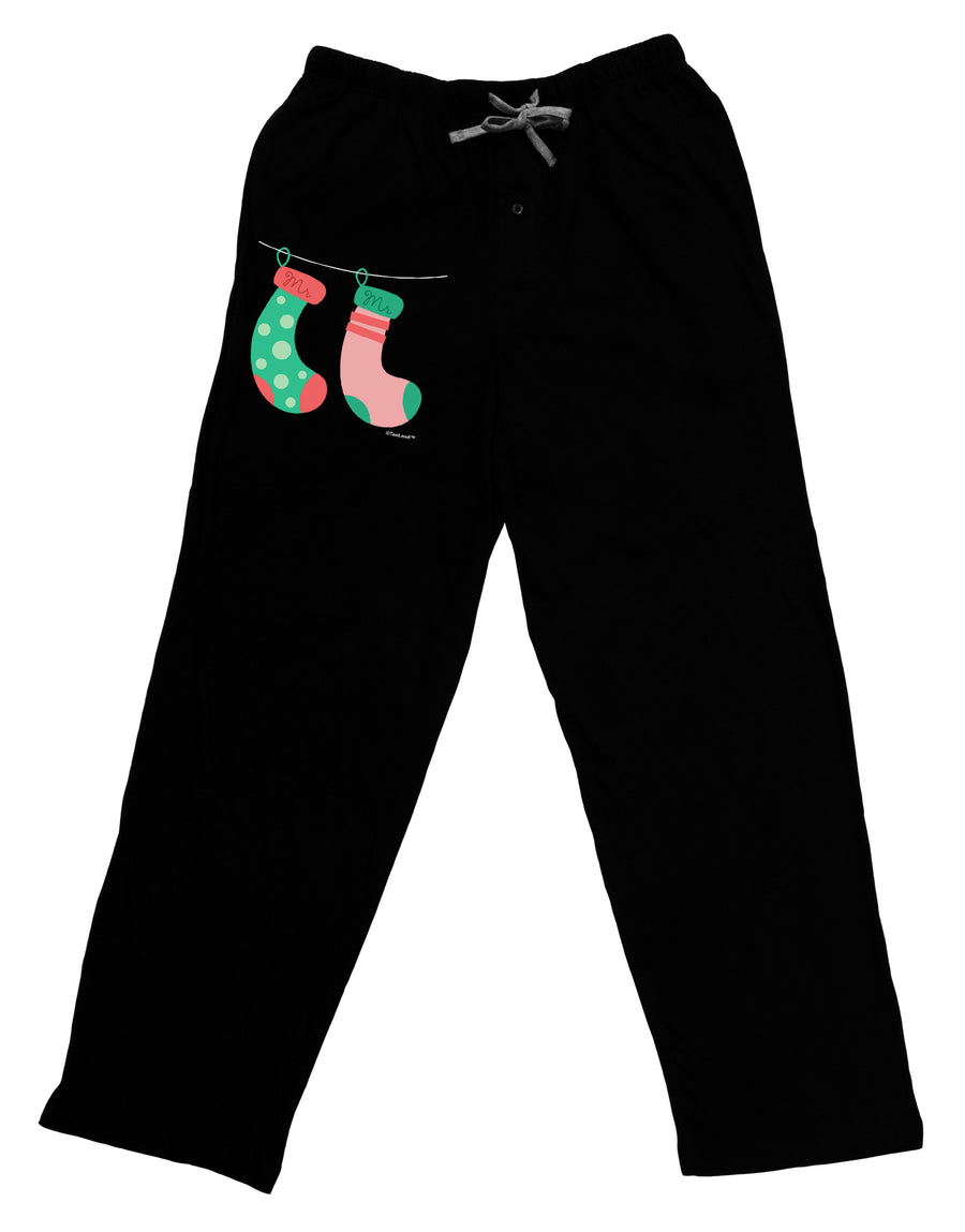 Cute Mr and Mr Christmas Couple Stockings Adult Lounge Pants - Black by TooLoud-Lounge Pants-TooLoud-Black-Small-Davson Sales