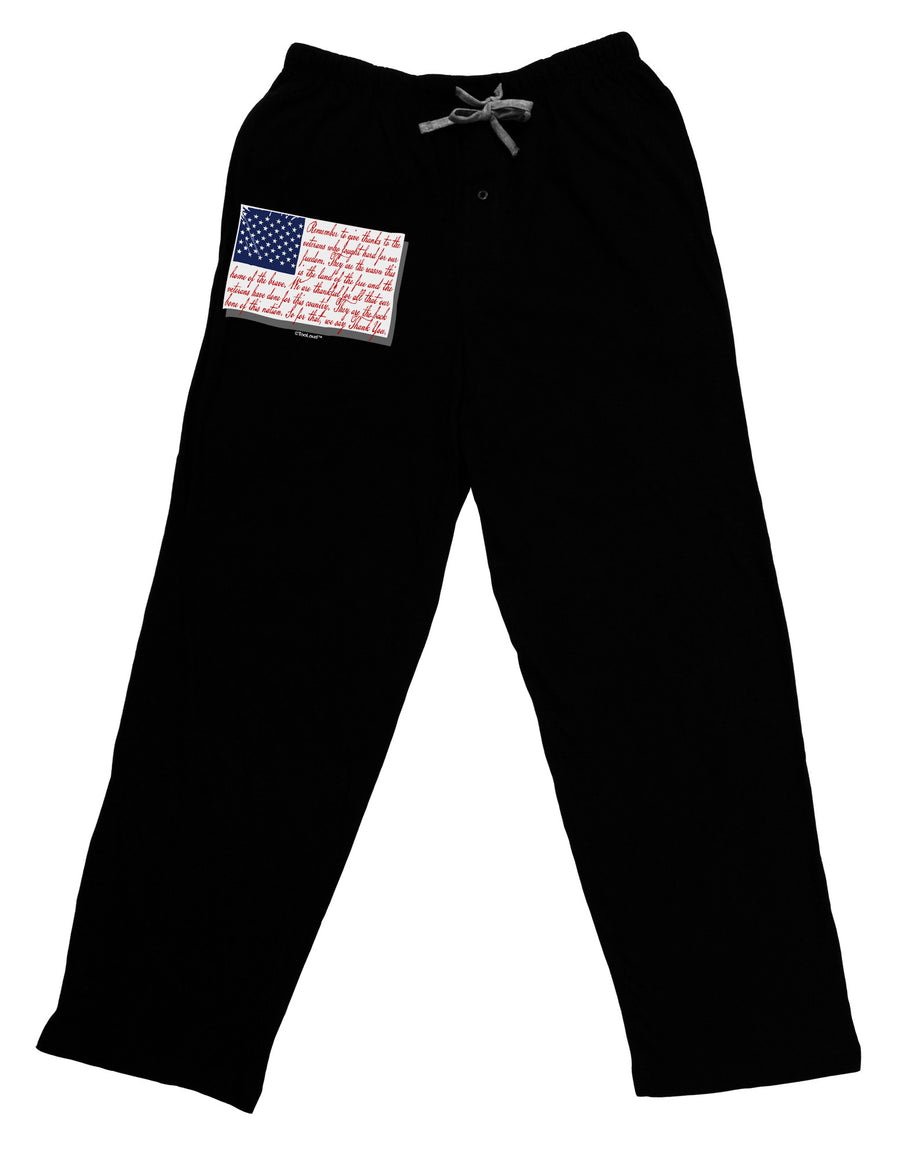 Veterans Scripted Flag Relaxed Adult Lounge Pants-Lounge Pants-TooLoud-Black-Small-Davson Sales