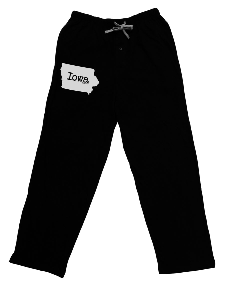 Iowa - United States Shape Adult Lounge Pants - Black by TooLoud-Lounge Pants-TooLoud-Black-Small-Davson Sales