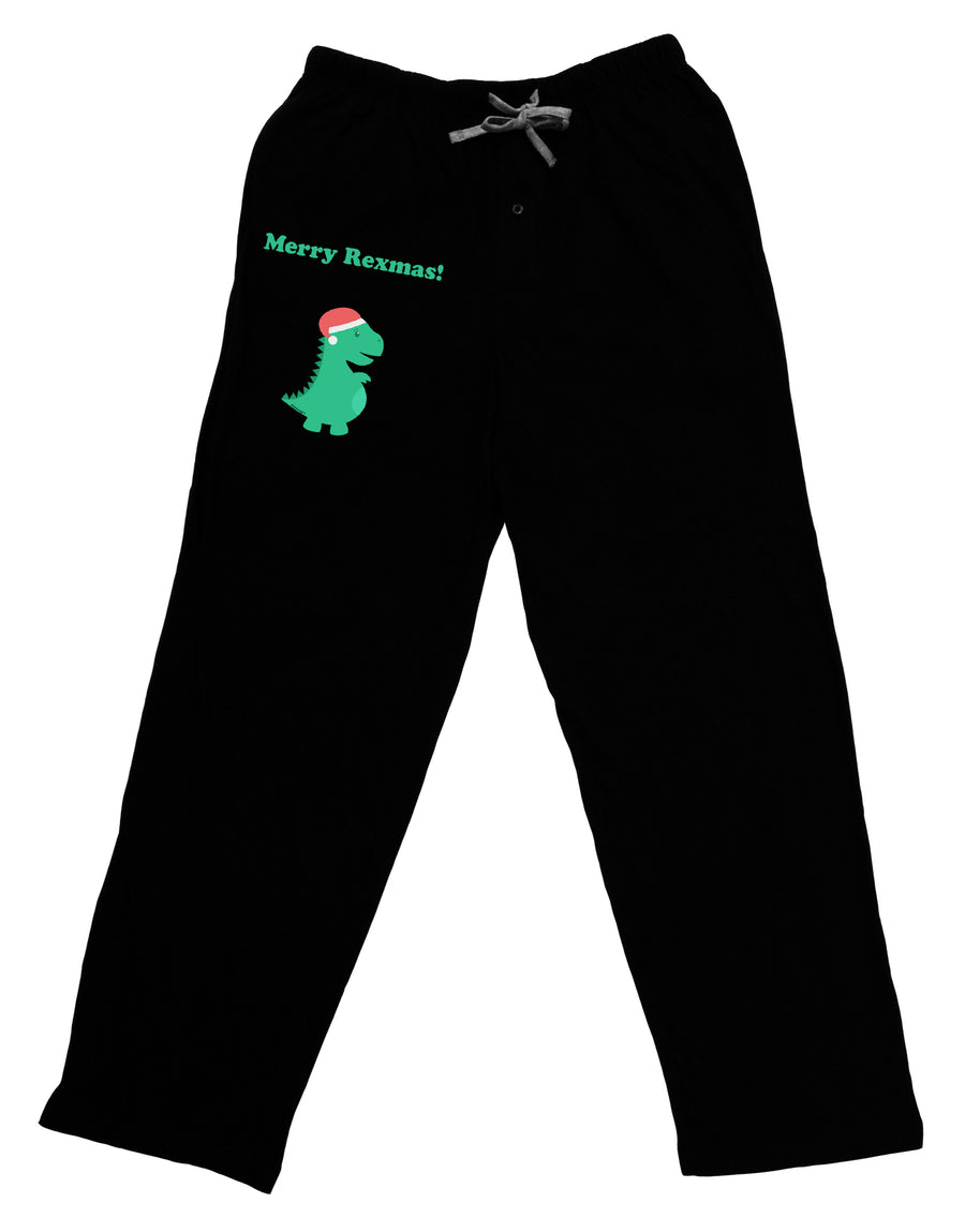 Merry Rexmas T-Rex Dinosaur Christmas Adult Lounge Pants - Black-Lounge Pants-TooLoud-Black-Small-Davson Sales