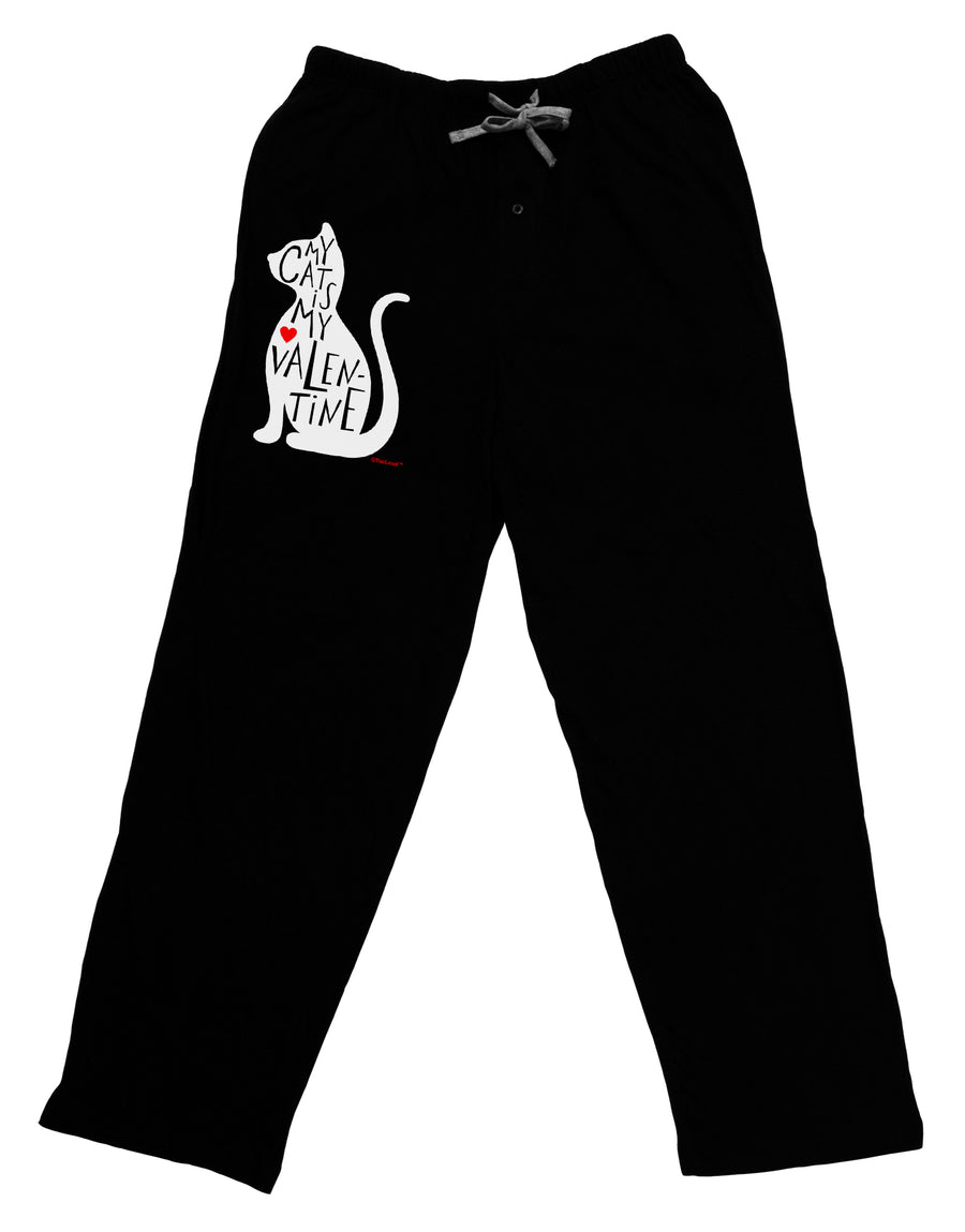 My Cat Is My Valentine Adult Lounge Shorts - Red or Black by TooLoud-Lounge Shorts-TooLoud-Black-Small-Davson Sales