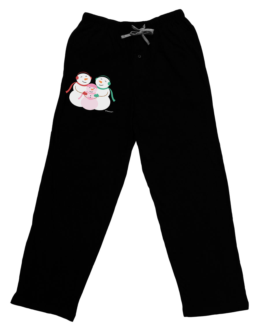 Cute Snowman Family with Girl Adult Lounge Pants - Black by TooLoud-Lounge Pants-TooLoud-Black-Small-Davson Sales