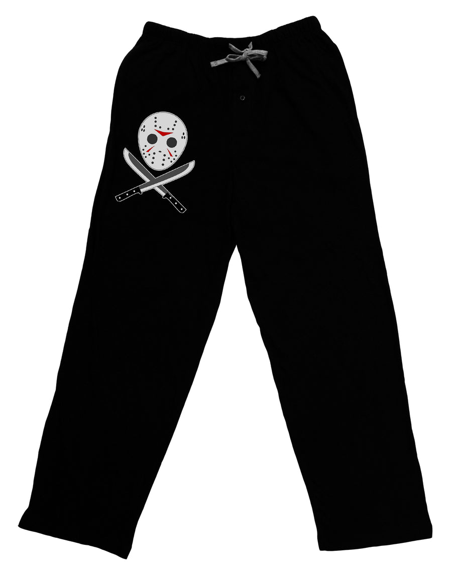 Scary Mask With Machete - Halloween Adult Lounge Shorts - Red or Black-Lounge Shorts-TooLoud-Davson Sales