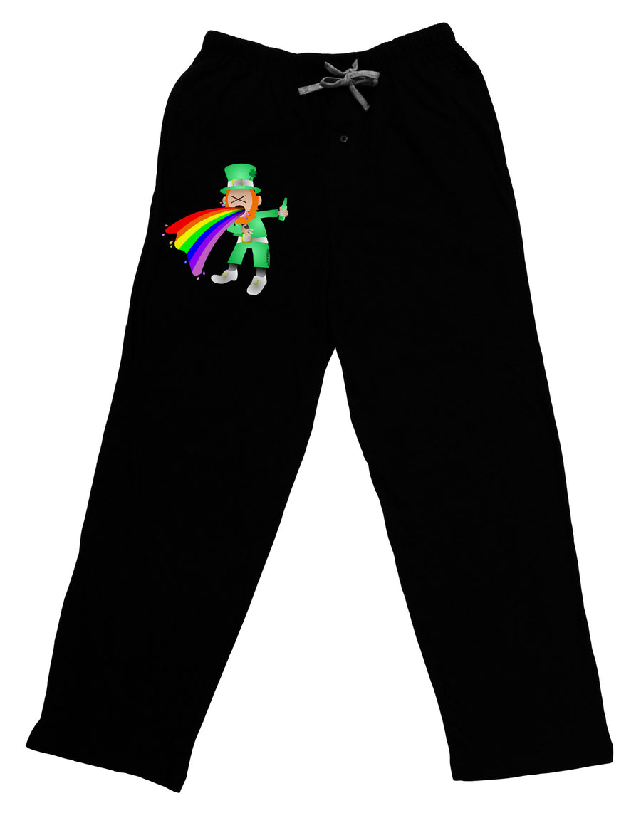 Puking Rainbow Leprechaun Adult Lounge Pants-Lounge Pants-TooLoud-Black-Small-Davson Sales