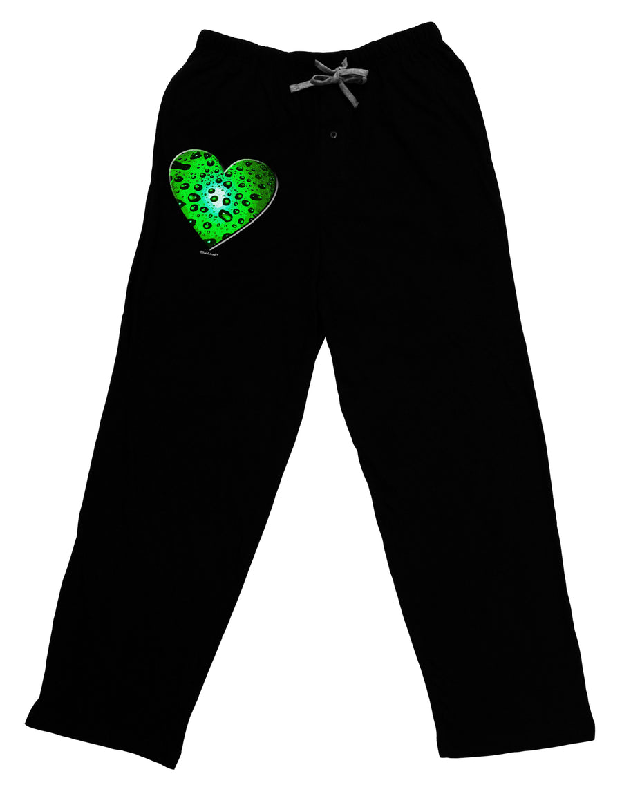 Water Droplet Heart Green Adult Lounge Pants - Black by TooLoud-Lounge Pants-TooLoud-Black-Small-Davson Sales