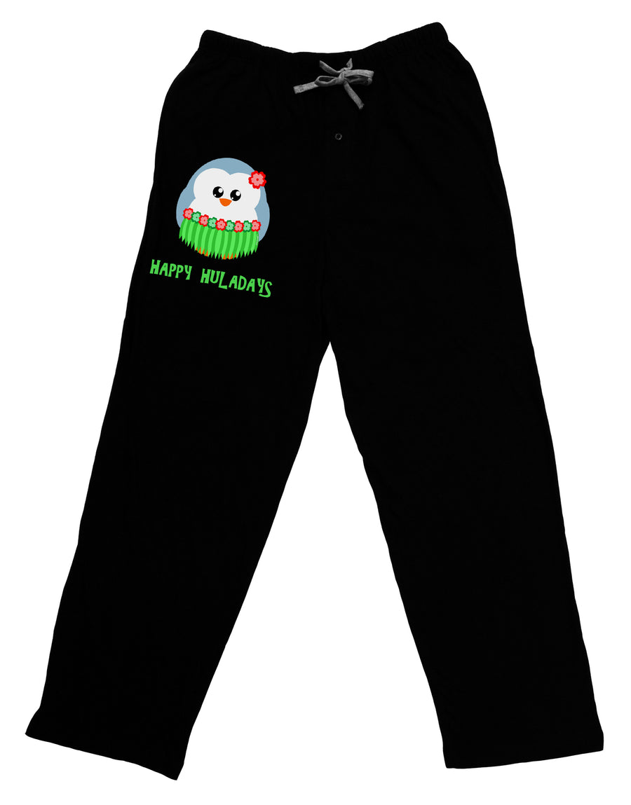 Happy Huladays Christmas Penguin - Red and Green Adult Lounge Pants - Black-Lounge Pants-TooLoud-Black-Small-Davson Sales