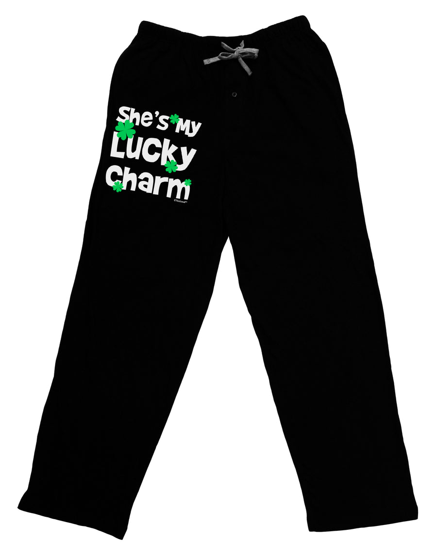 She's My Lucky Charm - Matching Couples Design Adult Lounge Pants - Black by TooLoud-Lounge Pants-TooLoud-Black-Small-Davson Sales