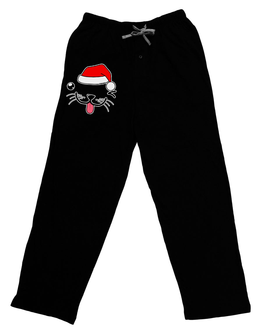 Kyu-T Face Puppino Santa Boy Dog Adult Lounge Pants - Black-Lounge Pants-TooLoud-Black-Small-Davson Sales