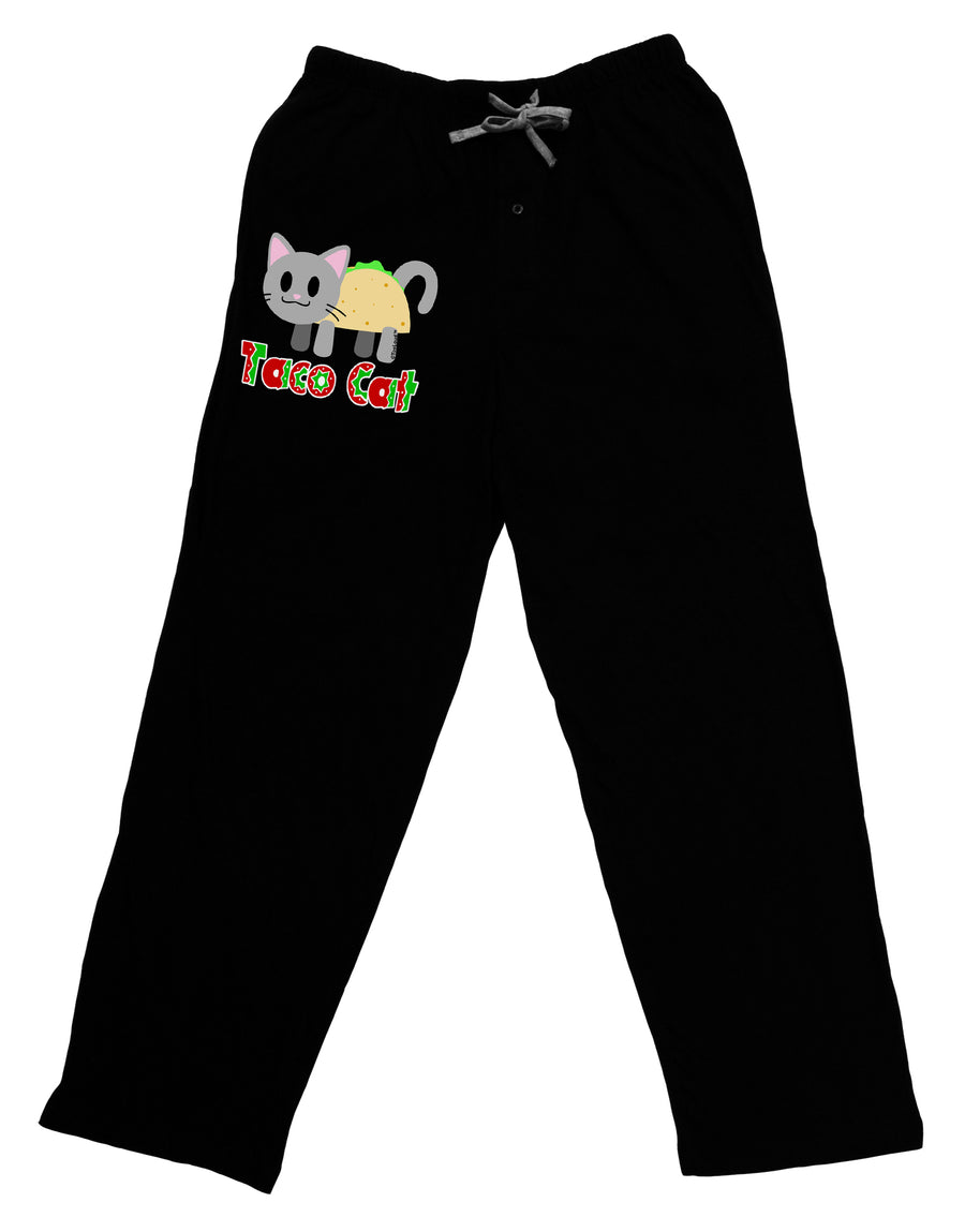 Cute Taco Cat Design Text Adult Lounge Pants - Black by TooLoud-Lounge Pants-TooLoud-Black-Small-Davson Sales