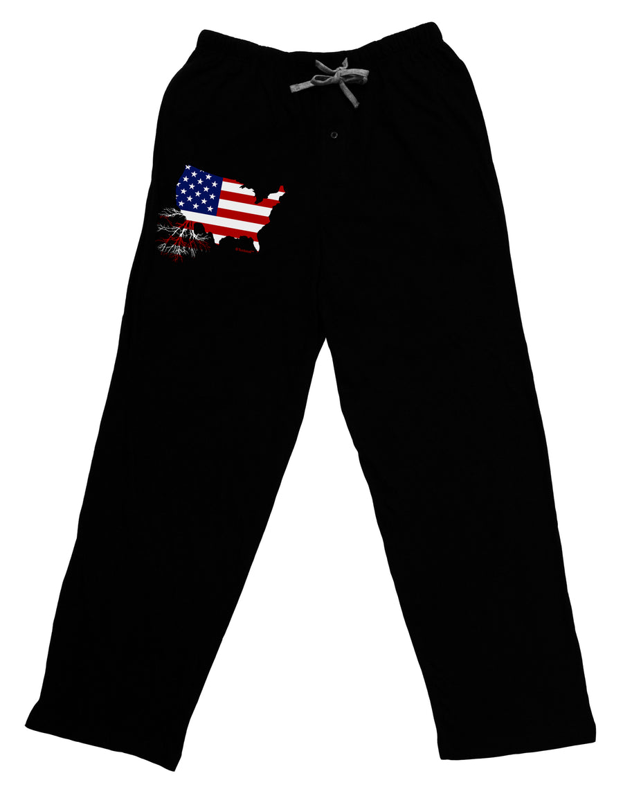 American Roots Design - American Flag Adult Lounge Shorts by TooLoud-Lounge Shorts-TooLoud-Black-Small-Davson Sales