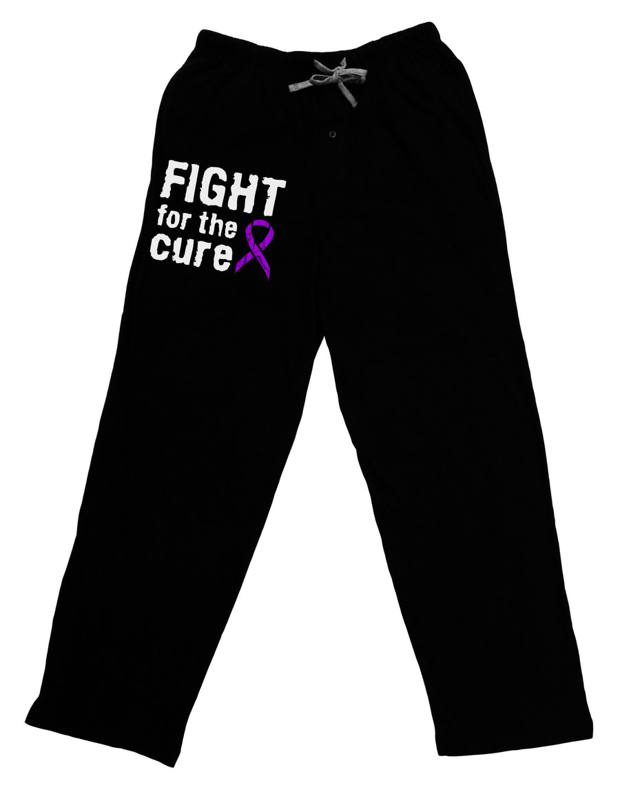 Fight for the Cure - Purple Ribbon Crohn’s Disease - Comfortable Adult Lounge Pants -Lounge Pants-TooLoud-Black-Small-Davson Sales