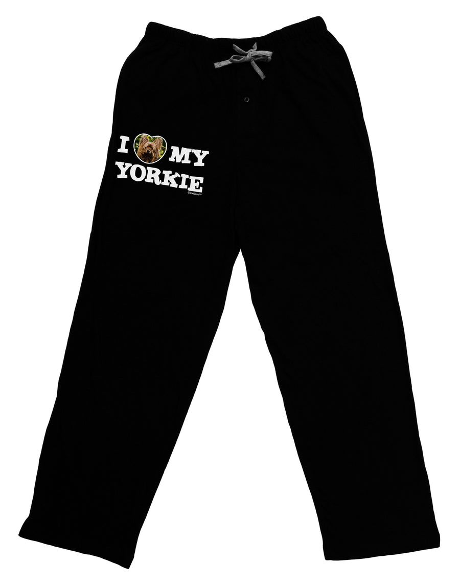 I Heart My Yorkie Adult Lounge Pants - Black by TooLoud-Lounge Pants-TooLoud-Black-Small-Davson Sales