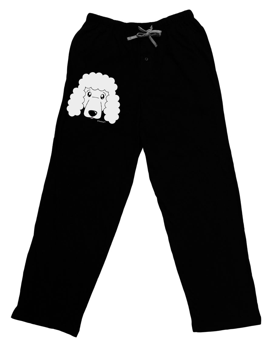 Cute Poodle Dog - White Adult Lounge Pants - Black by TooLoud-Lounge Pants-TooLoud-Black-Small-Davson Sales