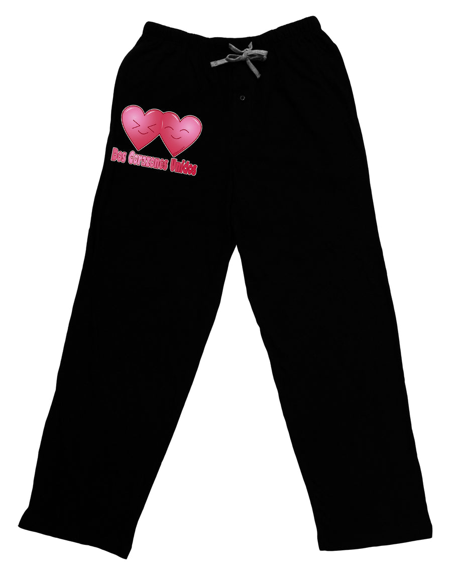 Dos Corazones Unidos Design Adult Lounge Pants - Black by TooLoud-Lounge Pants-TooLoud-Black-Small-Davson Sales