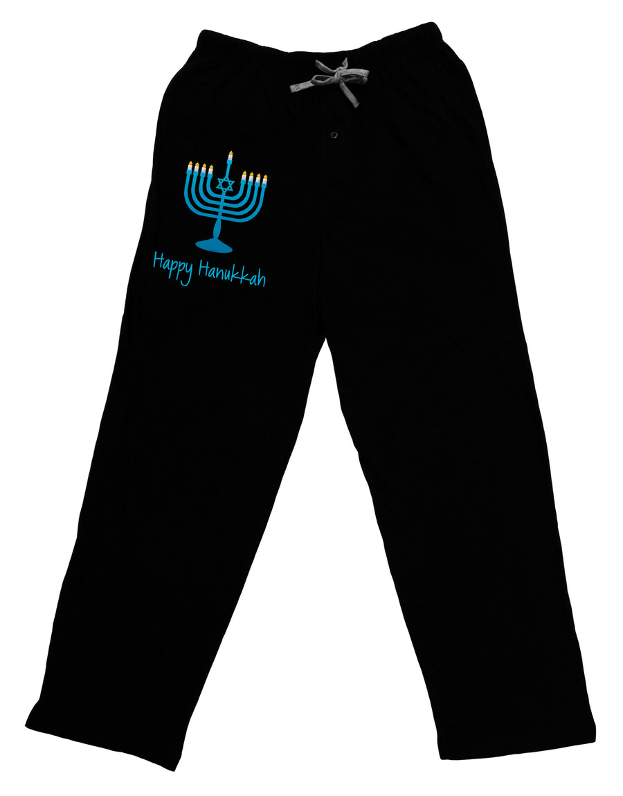 Happy Hanukkah Menorah Adult Lounge Pants - Black-Lounge Pants-TooLoud-Black-Small-Davson Sales