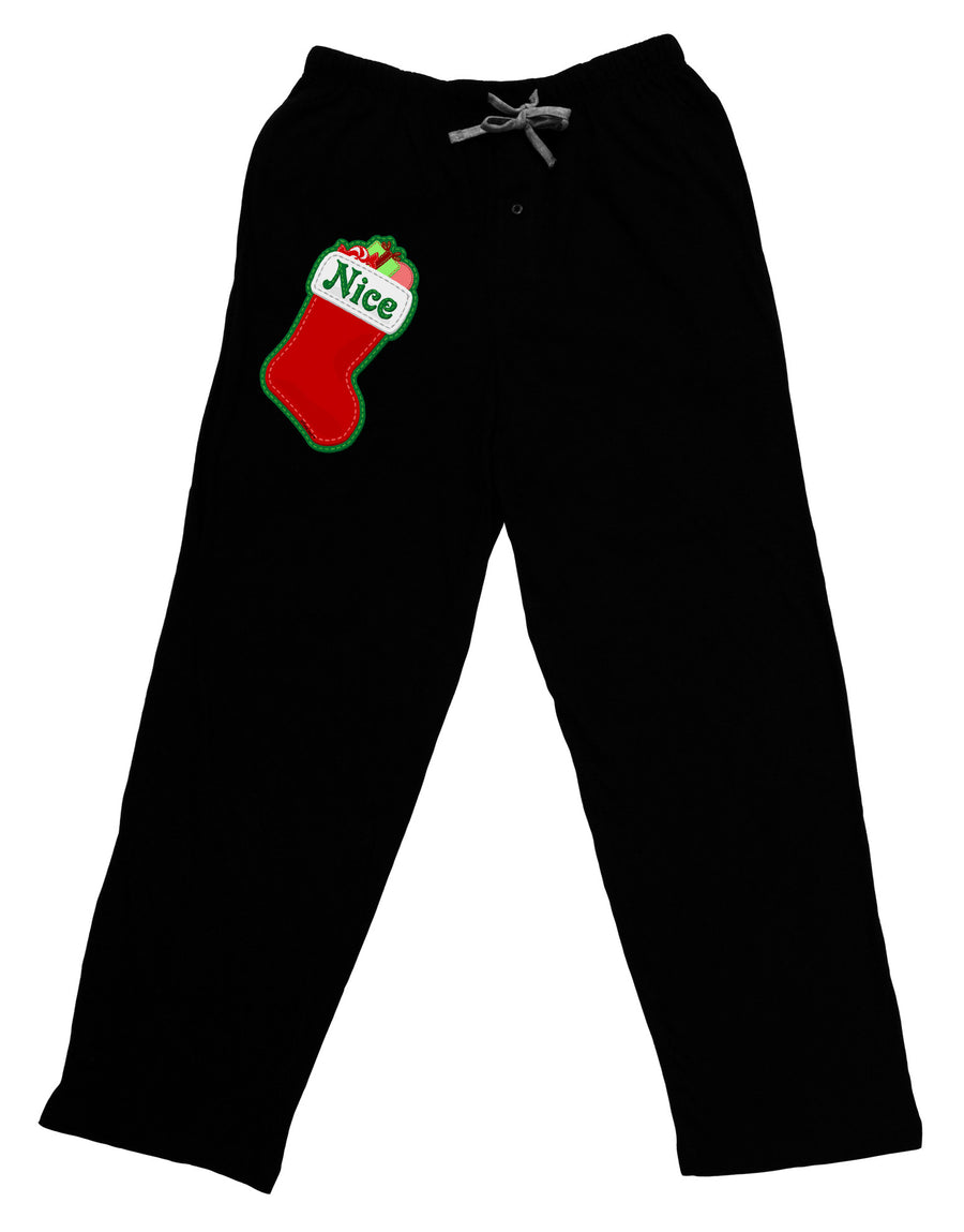 Nice Stocking Cute Christmas Adult Lounge Pants - Black-Lounge Pants-TooLoud-Black-Small-Davson Sales