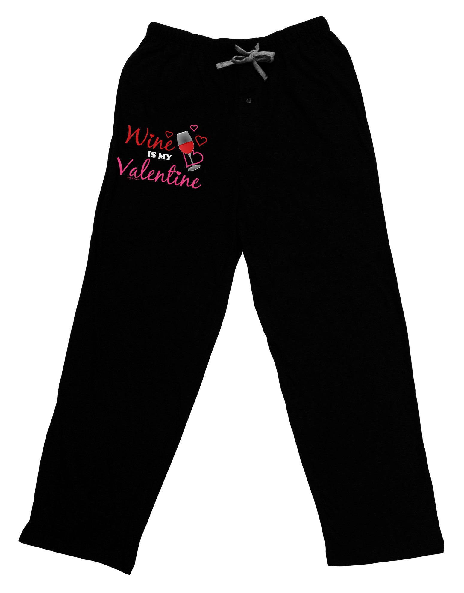 Wine Is My Valentine Adult Lounge Pants-Lounge Pants-TooLoud-Black-Small-Davson Sales