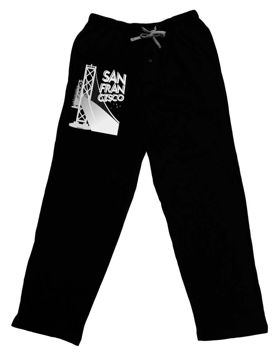 San Francisco Text Bay Bridge Adult Lounge Pants-Lounge Pants-TooLoud-Black-Small-Davson Sales