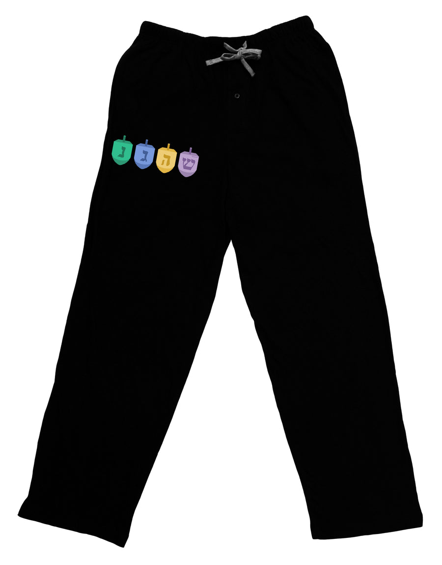Hanukkah Dreidels Adult Lounge Pants - Black-Lounge Pants-TooLoud-Black-Small-Davson Sales