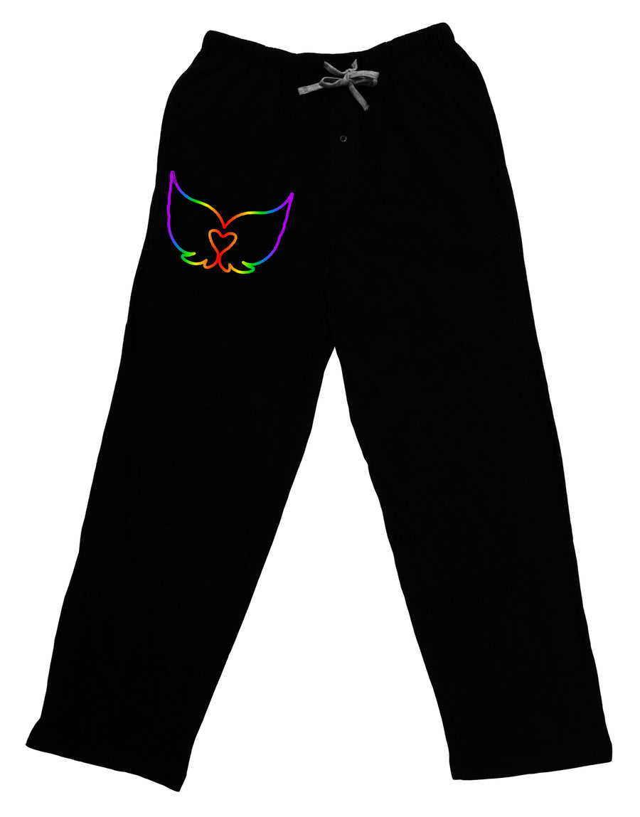 Cute Rainbow Angel Wings Heart Adult Lounge Pants - Black-Lounge Pants-TooLoud-Black-Small-Davson Sales