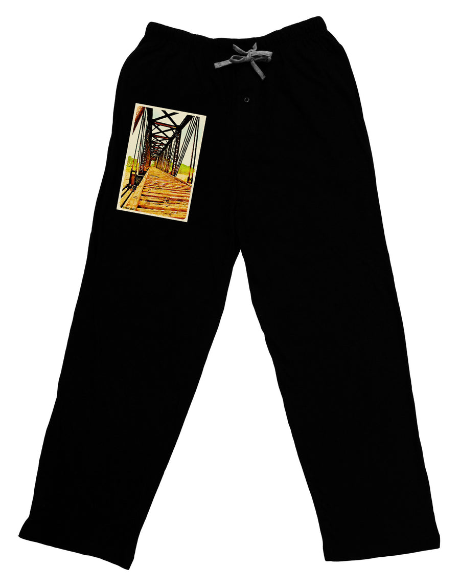 Colorado Bridge Watercolor Adult Lounge Pants-Lounge Pants-TooLoud-Black-Small-Davson Sales