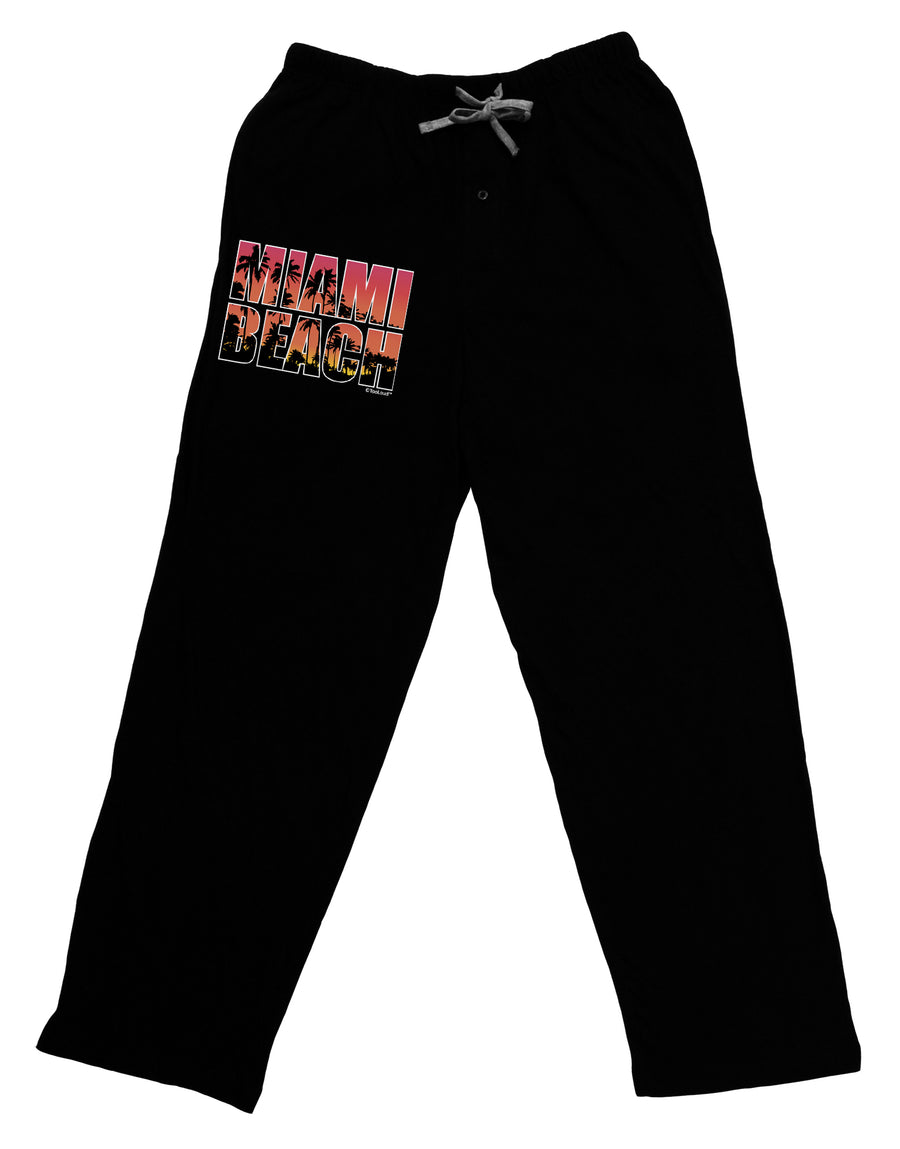 Miami Beach - Sunset Palm Trees Adult Lounge Pants - Black by TooLoud-Lounge Pants-TooLoud-Black-Small-Davson Sales