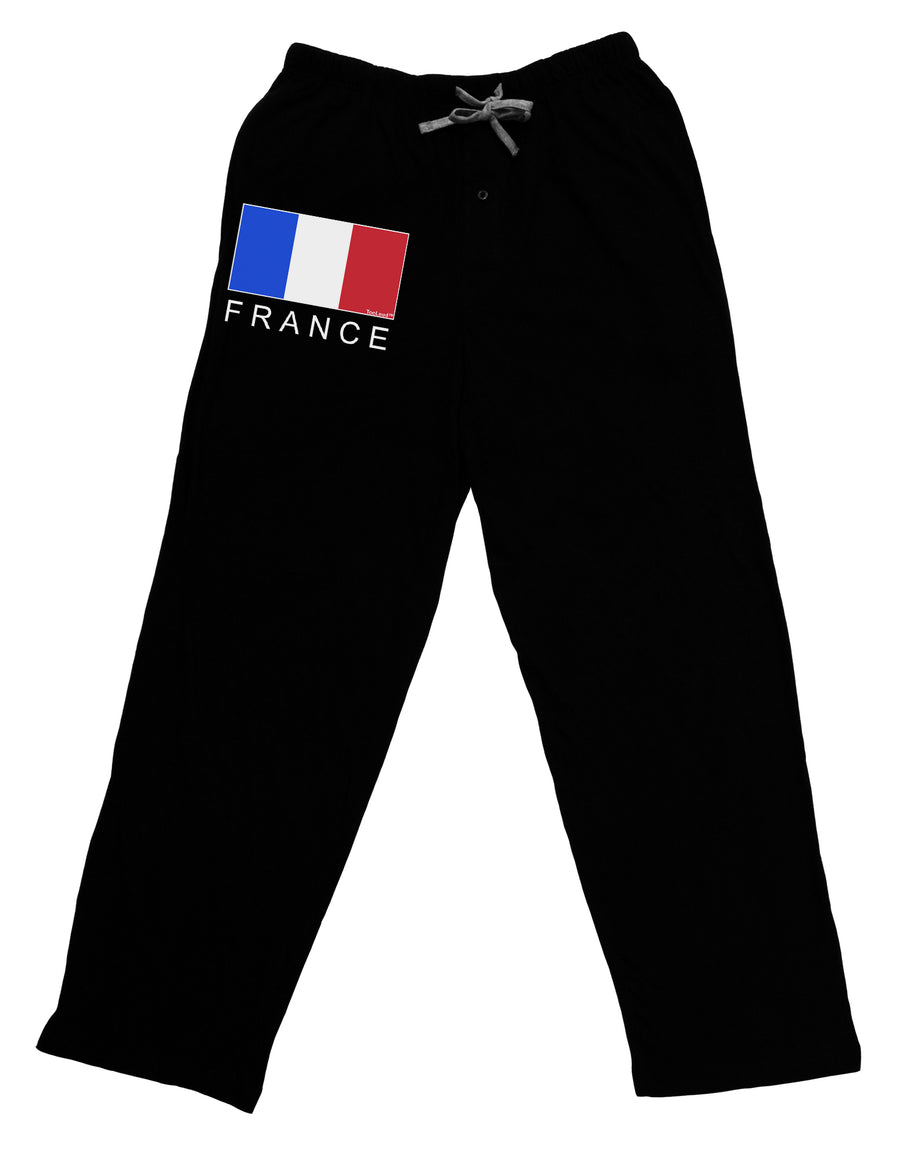 French Flag - France Text Adult Lounge Pants - Black by TooLoud-Lounge Pants-TooLoud-Black-Small-Davson Sales