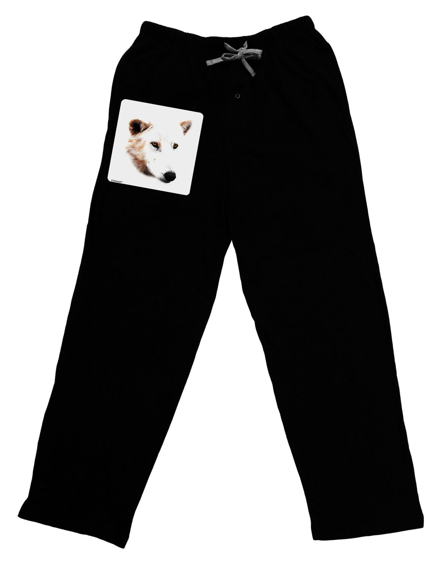 White Wolf Head Cutout Adult Lounge Pants-Lounge Pants-TooLoud-Black-Small-Davson Sales