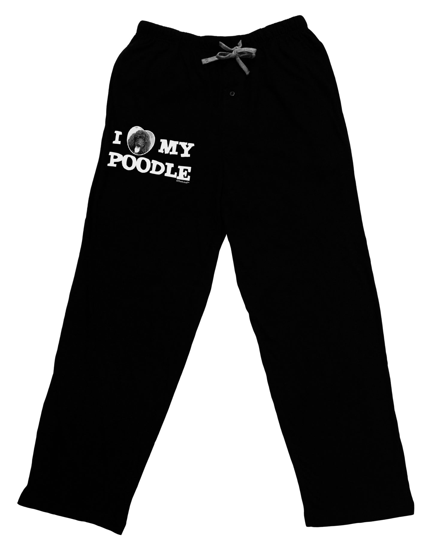 I Heart My Poodle Adult Lounge Pants - Black by TooLoud-Lounge Pants-TooLoud-Black-Small-Davson Sales