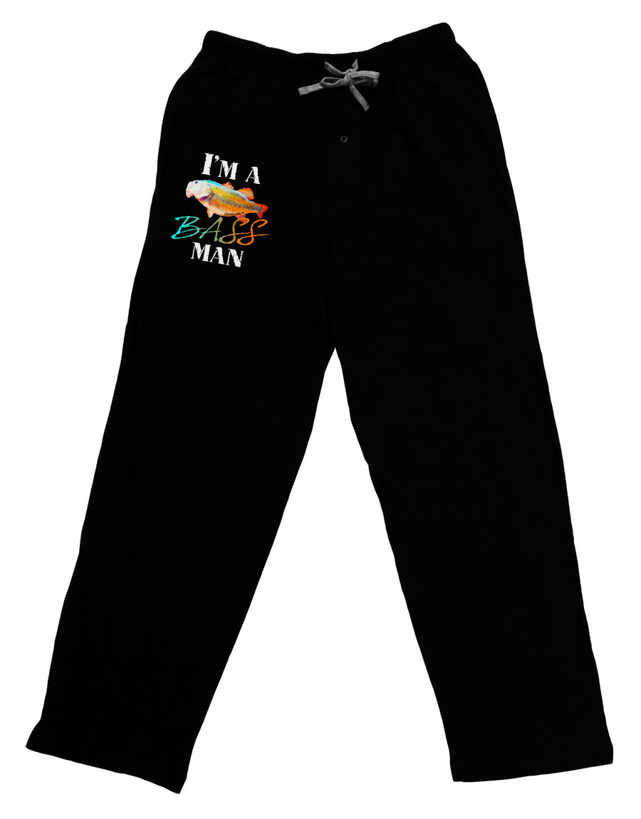 I'm A Bass Man Watercolor Relaxed Adult Lounge Pants-Lounge Pants-TooLoud-Black-Small-Davson Sales